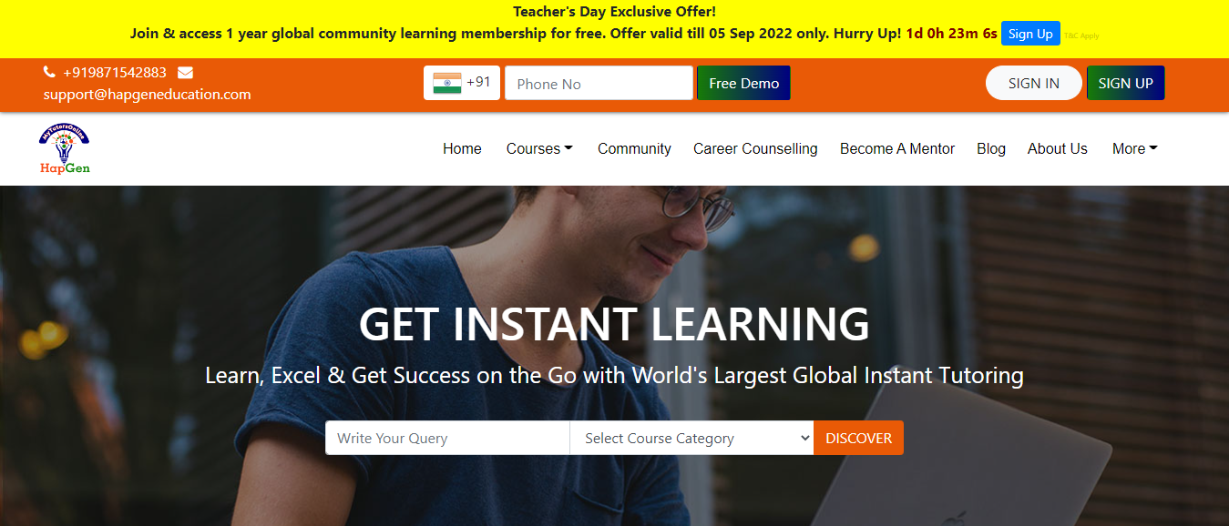 Get instant learning best online tuition courses Find instant tutoring at HapGen Education MyTutorsOnline